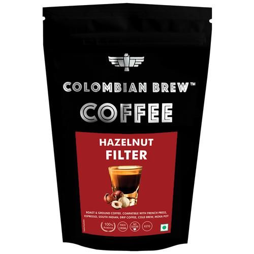Colombian Brew Coffee Hazelnut Filter Coffee - 100percent Arabica, 100 g Pouch-1.webp